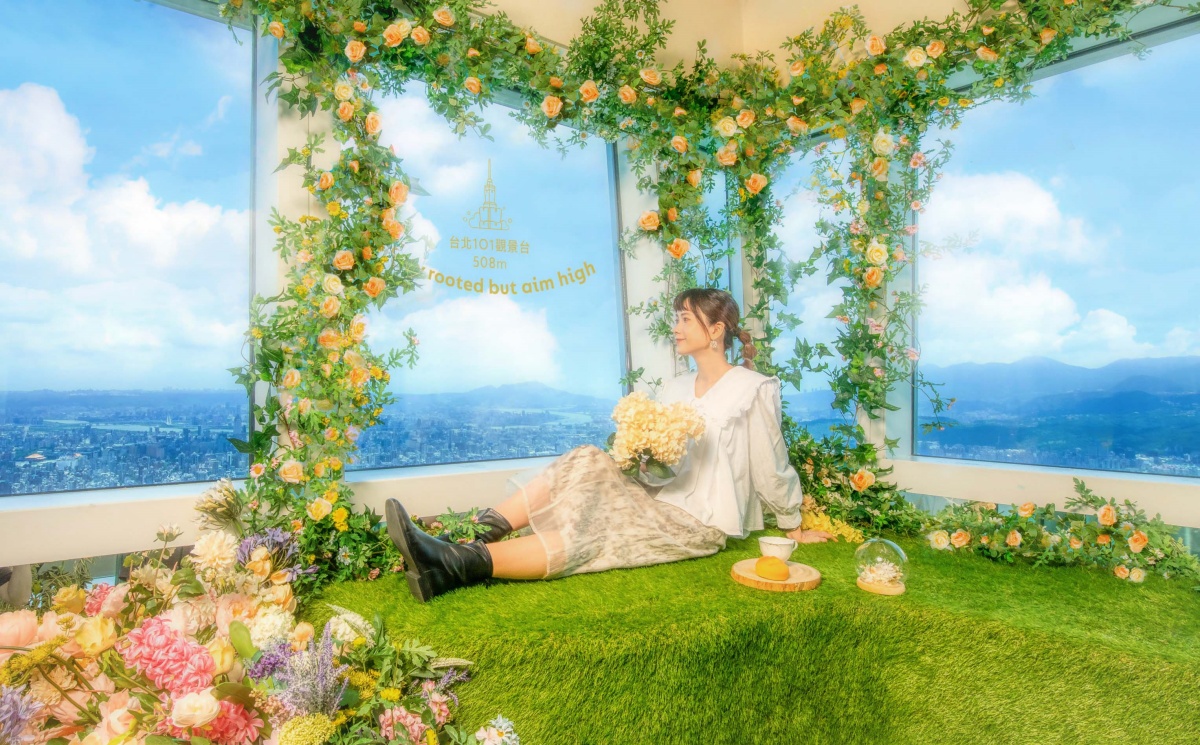 台北101出現一座花園！101樓獨家打造「世界最高秘境花園」，雲朵鞦韆、花卉吊墜等3大打卡點必拍