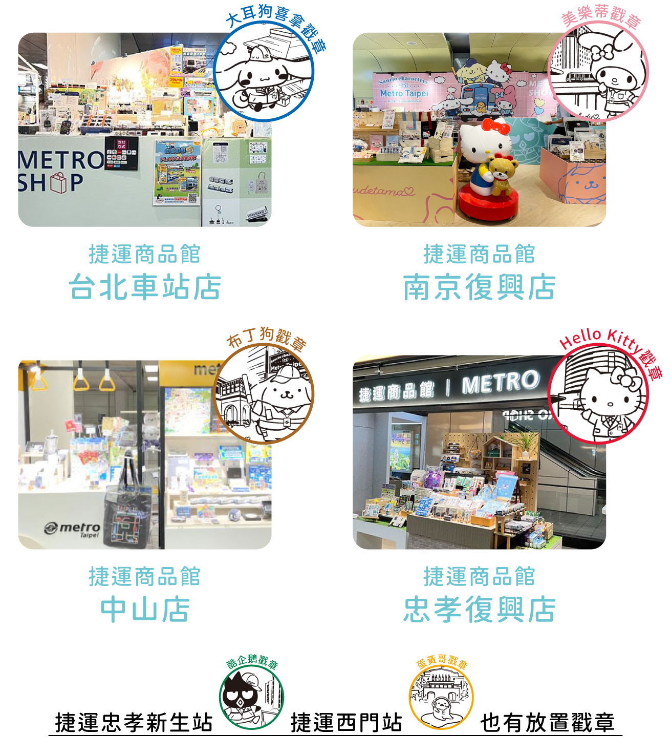 台北捷運攜手三麗鷗家族一起萌翻天！推出限量聯名商品、打卡點與彩繪列車遨遊大台北